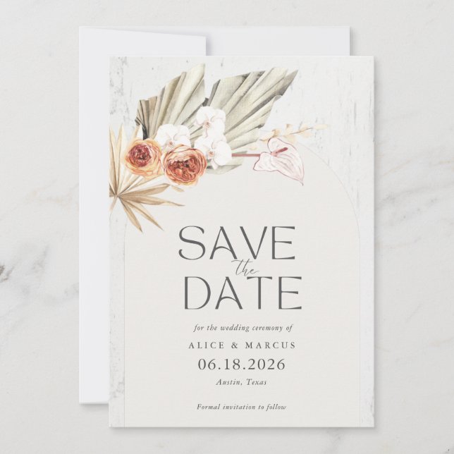 Rustic Boho Photo Wedding Save The Date (Front)