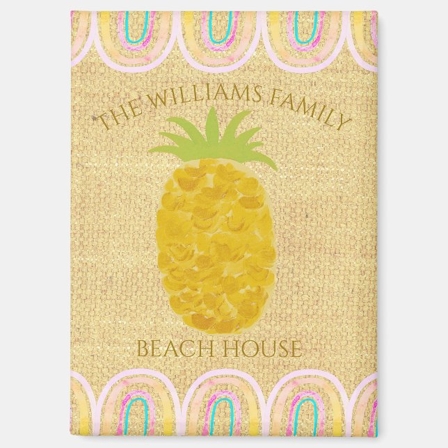 Rustic Boho Pineapple Magnet (Front)