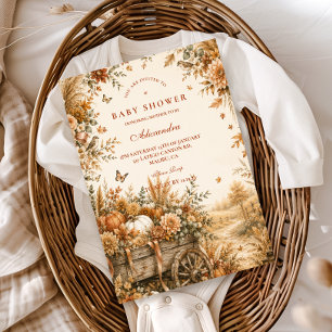 Rustic Boho Pumpkin Baby Shower Invitation