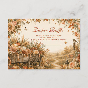 Rustic Boho Pumpkin Diaper Raffle Enclosure Card
