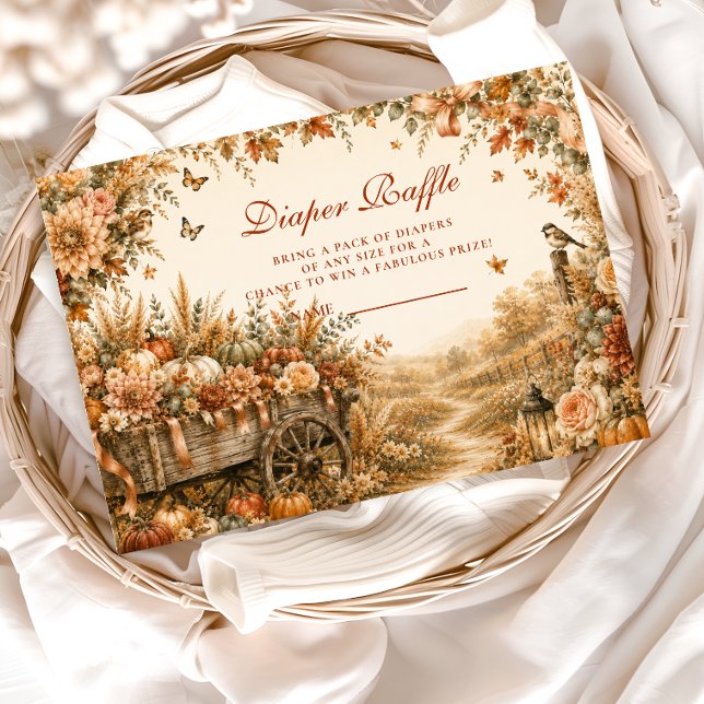 Rustic Boho Pumpkin Diaper Raffle Enclosure Card (Creator Uploaded)