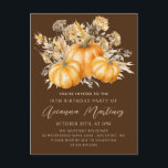 Rustic Boho Pumpkin Fall 18th Birthday Party  Invitation Postcard<br><div class="desc">Fall pumpkins are nestled in delicate golden yellow and orange wildflowers to create an elegant aesthetic. All of the text is editable so you can easily craft your own special mood.</div>