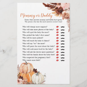 Rustic Boho Pumpkin Mummy or Daddy Games