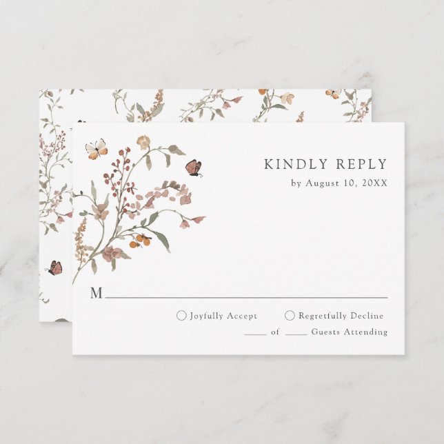 Rustic Boho RSVP Card (Front/Back)