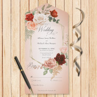 Rustic Boho Rust Peach Flora Frame Blush No Dinner