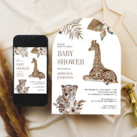 Rustic Boho Safari Leopard and Giraffe Baby Shower