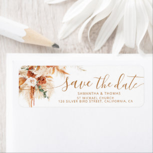 Rustic Boho Save The Date Wedding Return Address