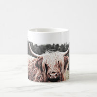 Rustic Boho Scottish Highland Longhorn Cow