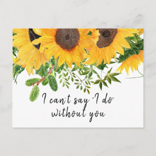 Rustic Boho Sunflower Bridesmaid Proposal Card