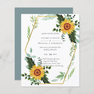 Rustic BOHO Sunflowers Greenery Wedding