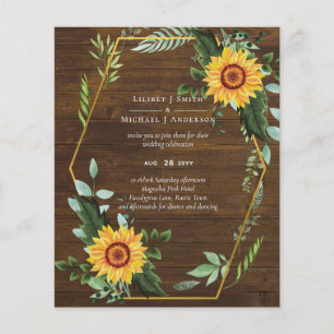 Rustic BOHO Sunflowers Greenery Wedding Flyer