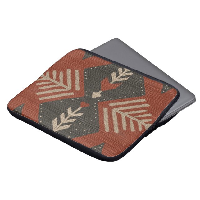 Rustic Boho Terracotta Print Electronics Bag (Front Top)