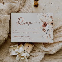 Rustic Boho Terracotta Wedding RSVP Response Card