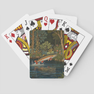 Rustic boho trout salmon fish  playing cards