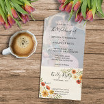 Rustic boho watercolor floral photo wedding all in one invitation<br><div class="desc">Rustic elegant boho watercolor floral photo wedding Invitation and RSVP card in one.
For spring,  summer,  fall,  or winter wedding.
You can easily add your own photo and text to create a very personal and unique wedding all in one invitation.</div>