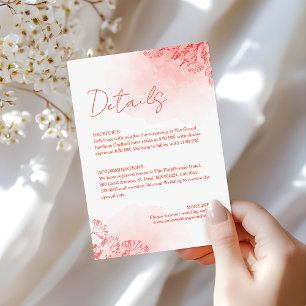 Rustic Boho Watercolor Foliage Terracotta Wedding Enclosure Card