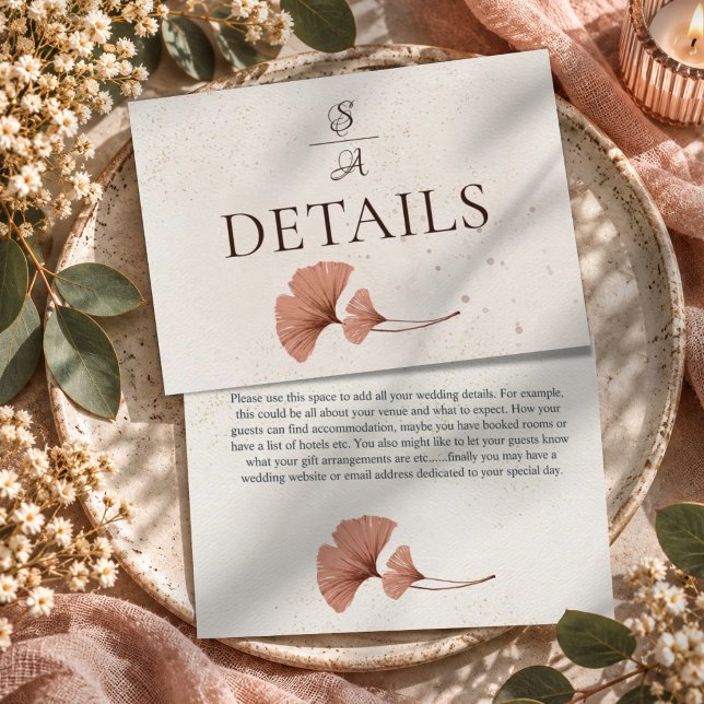 Rustic Boho Watercolor Monogram Wedding Enclosure Card (Creator Uploaded)
