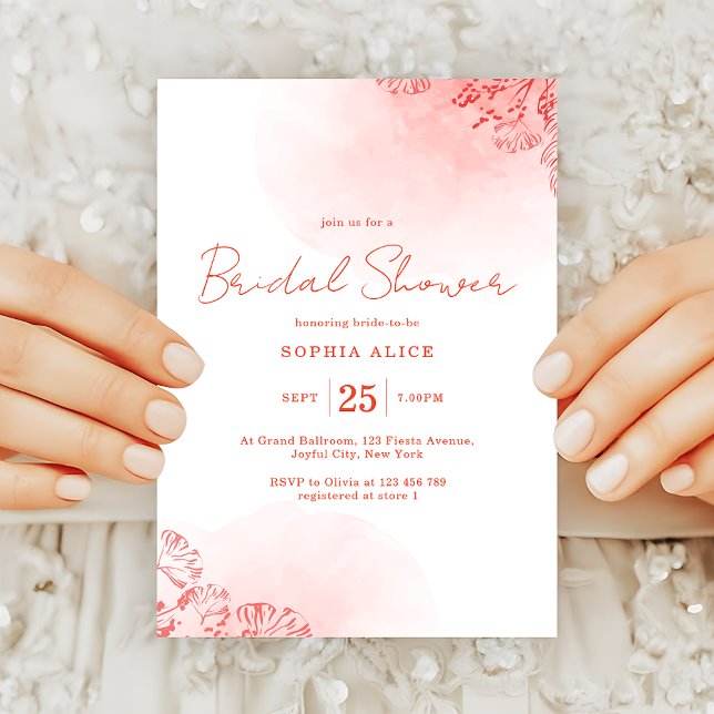 Rustic Boho Watercolor Terracotta Bridal Shower Invitation (Creator Uploaded)