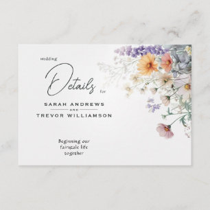 Rustic Boho Watercolor Wildflowers Enclosure Card