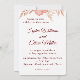 Rustic Boho Wedding Invitation