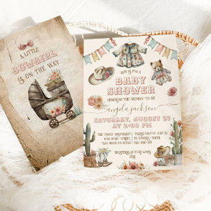 Rustic Boho Wild West Baby Girl Shower Invitation