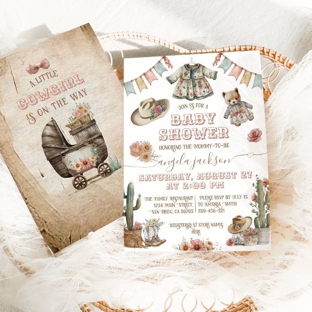 Rustic Boho Wild West Baby Girl Shower Invitation (Creator Uploaded)