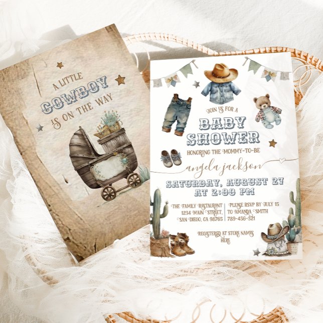 Rustic Boho Wild West Boy Baby Shower Invitation (Creator Uploaded)