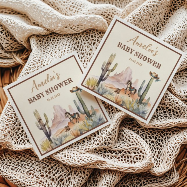 Rustic Boho Wild West Boy Baby Shower Napkin (Creator Uploaded)