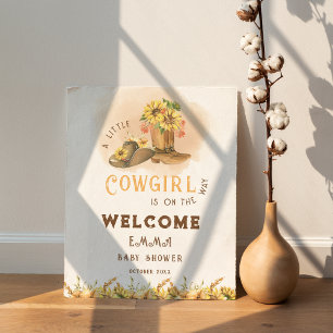 Rustic Boho Wild West Girl Baby Shower Welcome Poster