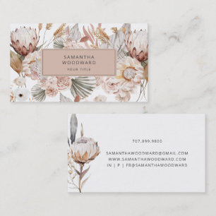 Rustic Boho Wildflower Cream Terracotta Business Card