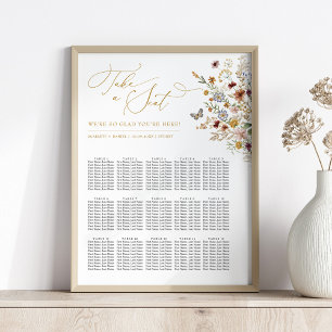 Rustic Boho Wildflower Fall Wedding Seating Chart