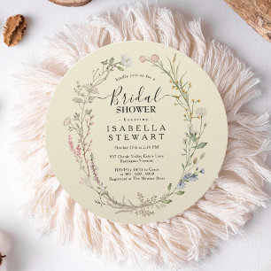 Rustic Boho Wildflower Groovy Bridal Shower Invitation