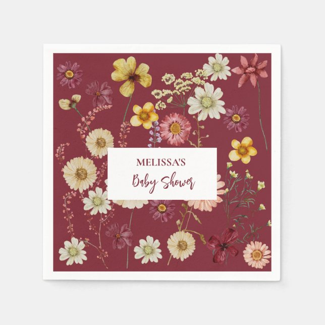 Rustic boho wildflower napkin (Front)