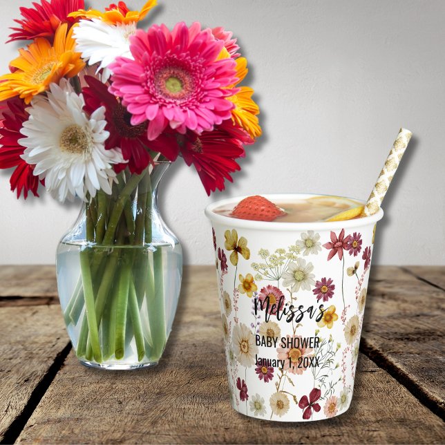 Rustic boho wildflower  paper cups (Creator Uploaded)