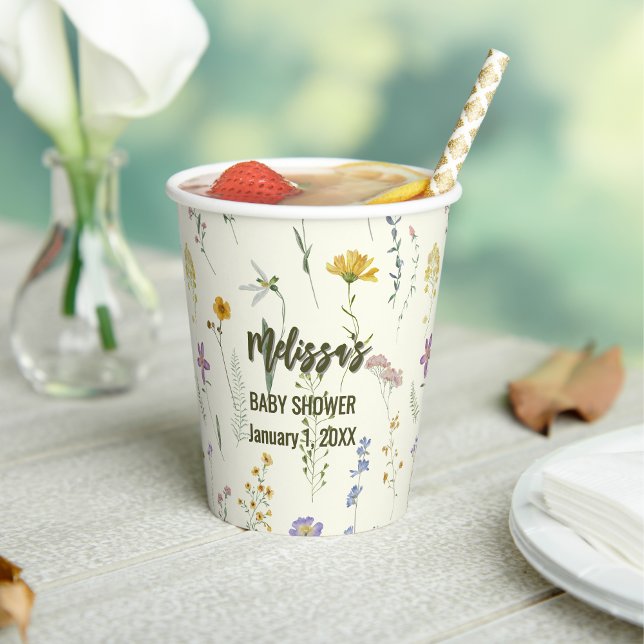 Rustic boho wildflower  paper cups (Creator Uploaded)