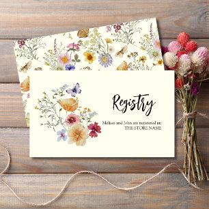 Rustic Boho Wildflower Registry Enclosure Card