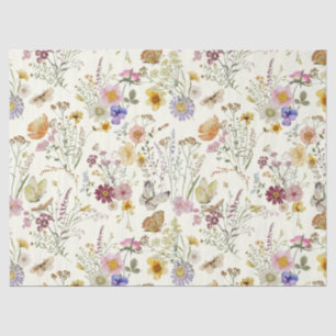 Rustic boho wildflower tissue paper