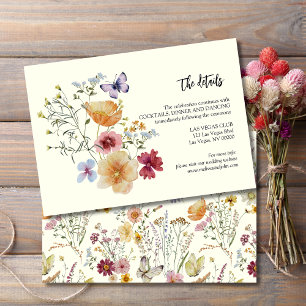 Rustic Boho Wildflower Wedding Details Enclosure Card