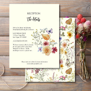 Rustic Boho Wildflower Wedding Details Enclosure Card