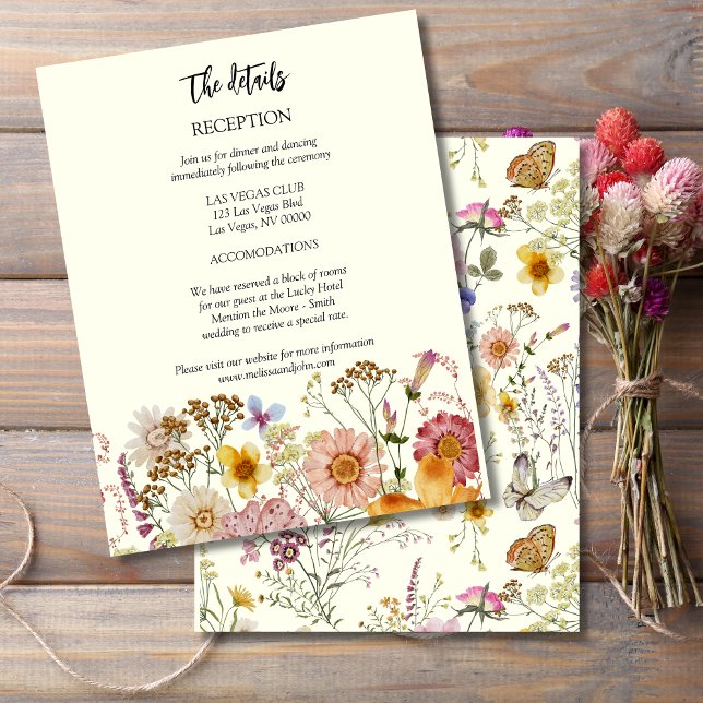 Rustic Boho Wildflower Wedding Details Enclosure Card (Creator Uploaded)