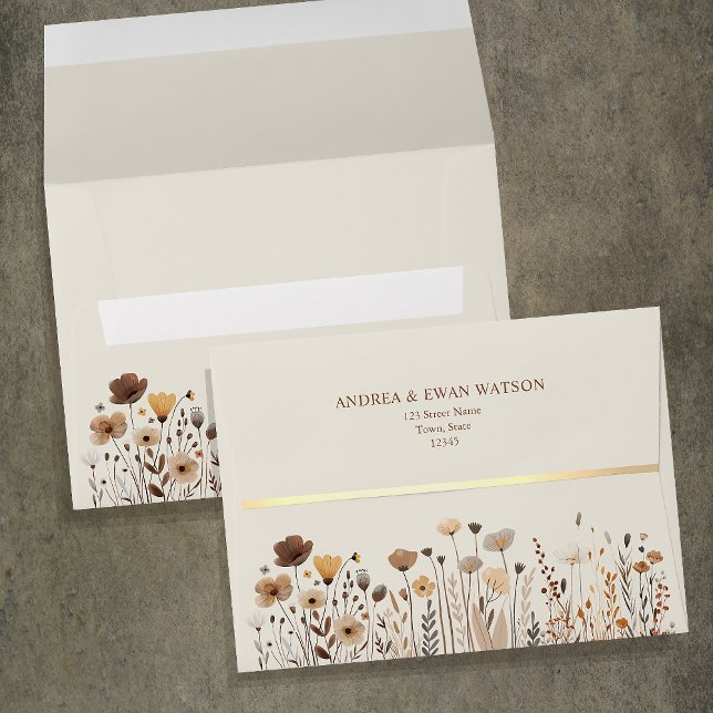 Rustic Boho Wildflower Wedding Envelope (Creator Uploaded)