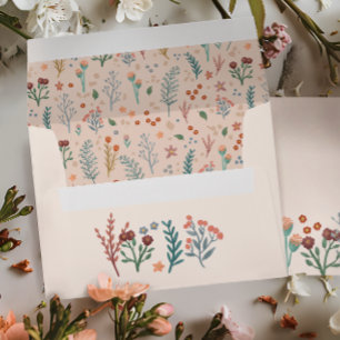 Rustic Boho Wildflower Wedding Return Envelope