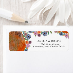 Rustic Boho Wildflower Wedding RSVP Return Address