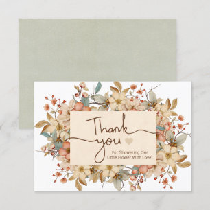 Rustic Boho Wildflowers Baby Shower Thank You Card
