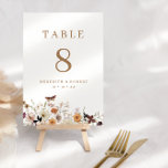 Rustic Boho Wildflowers Fall Wedding  Table Number<br><div class="desc">Rustic Boho Wildflowers Fall Wedding Table Number.  Personalise with your names and wedding date.</div>