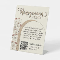 Rustic Boho Wildflowers Honeymoon Fund QR Code