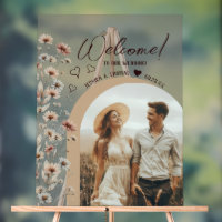 Rustic Boho Wildflowers Photo Arch Wedding Welcome