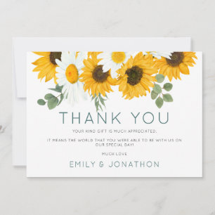 Rustic Boho Wildflowers Sunflowers Photo Thank You