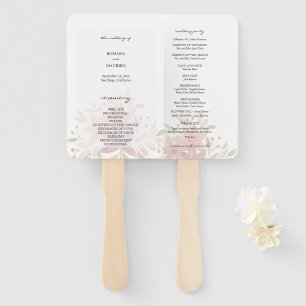 Rustic Boho Wildflowers Watercolor Program Hand Fan