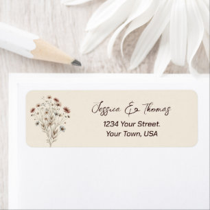 Rustic Boho Wildflowers Wedding Return Address